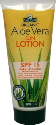 Foto van Aloe pura sunprotect f15 aloe vera organic 200ml via drogist