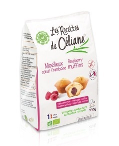 Foto van Les recettes de celiane cake muffin framboos bio 210 gr via drogist