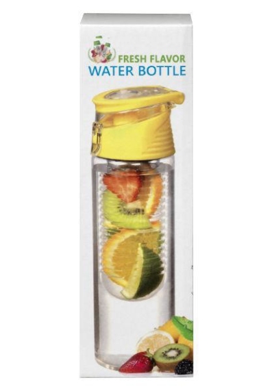 Foto van Fresh flavor water bottle geel 700ml via drogist