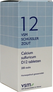 Foto van Vsm schussler celzout 12 calcium sulfuricum d12 200tab via drogist