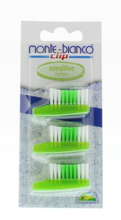 Foto van Monte bianco tandenborstelkop navul sens groen nylon 3st via drogist