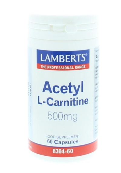 Foto van Lamberts acetyl l-carnitine 60cap via drogist