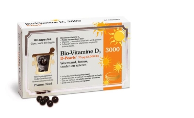 Foto van Pharma nord bio-vitamine d3 3000ie d pearls 80cap via drogist