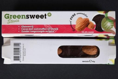 Greensweet stevia chocoreep puur amandel 42g  drogist