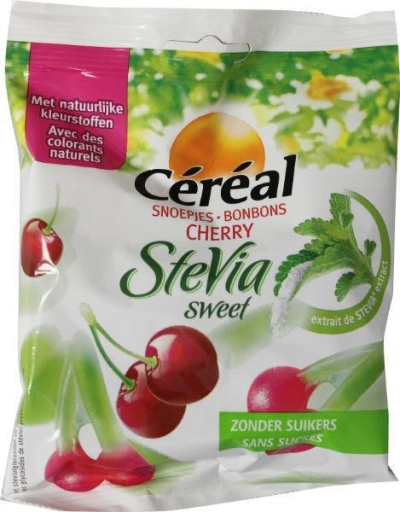 Foto van Cereal snoep kersen stevia 120g via drogist