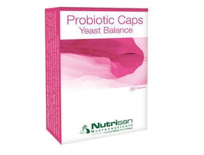 Foto van Nutrisan probiotic caps yeast balance 30ca via drogist