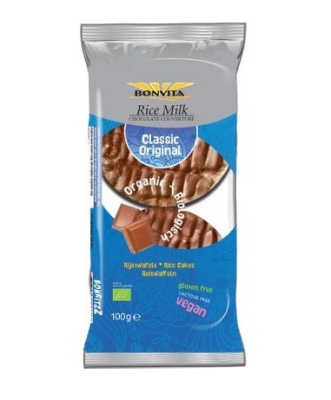 Foto van Bonvita rijstwafel melkchocolade 100gr via drogist