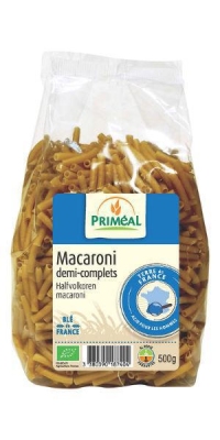 Foto van Primeal halfvolkoren macaroni 500g via drogist