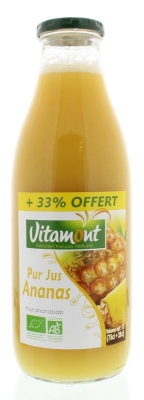 Vitamont pure ananassap 33% gratis bio 1000ml  drogist
