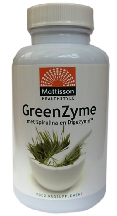Foto van Mattisson voedingssupplementen greenzyme spirulina chlorella 90cap via drogist