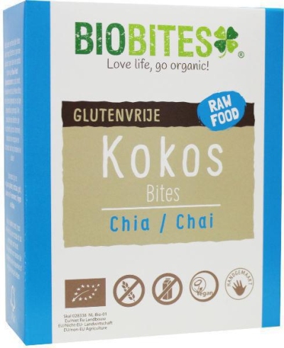 Foto van Biobites kokosbites chia glutenvrij bio 65g via drogist