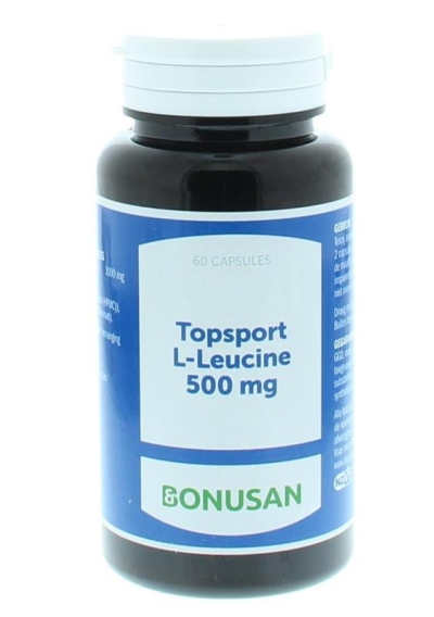 Foto van Bonusan topsport l-leucine 500 mg 60cap via drogist