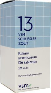 Foto van Vsm schussler celzout 13 kalium arsenicosum d6 200tab via drogist