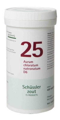 Foto van Pfluger schussler celzout 25 aurum chloratum natrium d6 400tab via drogist