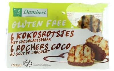 Foto van Damhert glutenvrije koekjes kokosrotsje 250 gram via drogist