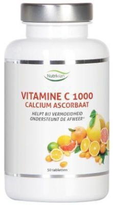 Foto van Nutrivian vitamine c1000 mg calcium ascorbaat 50tab via drogist