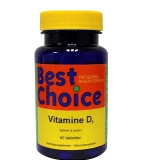 Foto van Best choice vitamine d3 25mcg 60cp via drogist