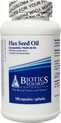 Foto van Biotics lijnzaad flax seed oil 100cap via drogist
