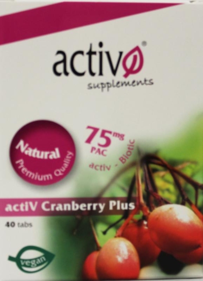 Foto van Activo cranberry super strength 40tab via drogist
