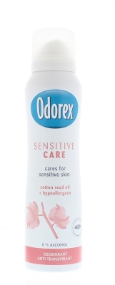 Foto van Odorex deospray sensitive care 150ml via drogist