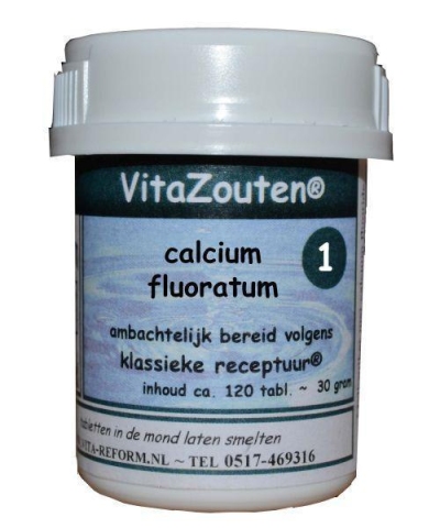 Foto van Vita reform van der snoek calcium fluoratum celzout 1/12 120tab via drogist
