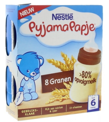 Foto van Nestle pyjamapapje 8 granen 250 ml 2x250 via drogist