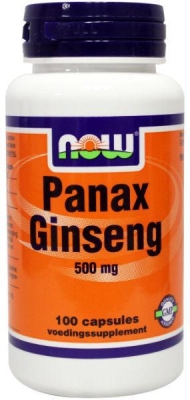 Foto van Now panax ginseng 520mg 100cap via drogist