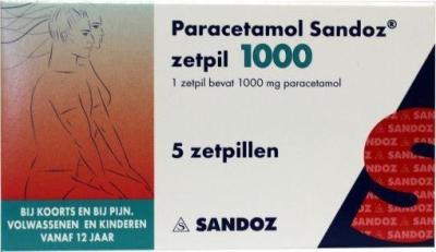 Foto van Sandoz paracetamol 1000 mg 5zp via drogist