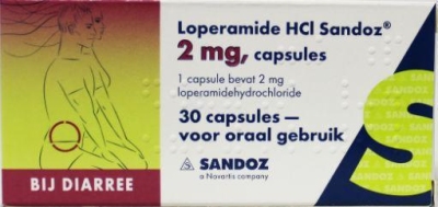 Foto van Sandoz loperamide 2 mg 30ca via drogist