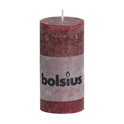 Bolsius rustieke stompkaars wijnrood 6 x 1 stuk  drogist