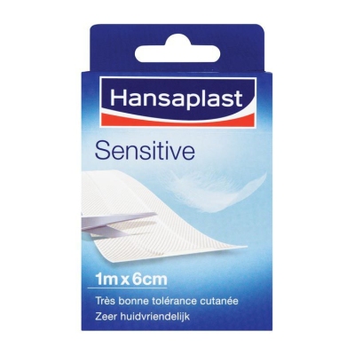 Hansaplast sensitive 1m x 6cm 1st  drogist
