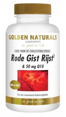 Foto van Golden naturals rode gist rijst & 50 mg q10 180cp via drogist