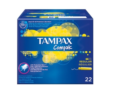Foto van Tampax compak regular tampons 22st via drogist