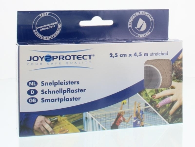 Foto van Joy2protect snelpleisters huidskleur 2.5 cm x 4.5 m 2rol via drogist