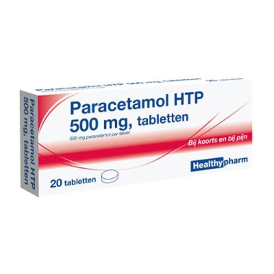 Foto van Healthypharm paracetamol 500mg 20 tabletten via drogist
