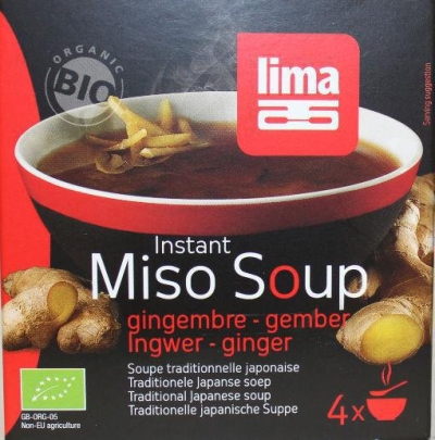 Foto van Lima instant miso soep gember 4x15g via drogist