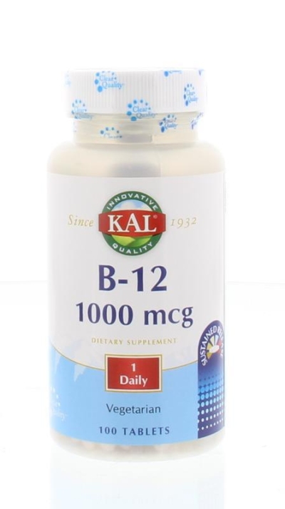 Foto van Kal vitamine b12 1000 sustained released 100tab via drogist