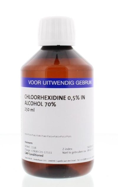 Foto van Fagron chloorhexidine 0.5% alcohol 70% 250ml via drogist
