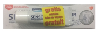 Sensodyne repair & protect whitening tandpasta + gratis mini 75ml + 15ml  drogist