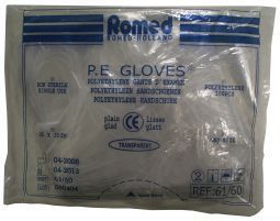 Romed polyester handschoen glad dik 6 x 100st  drogist