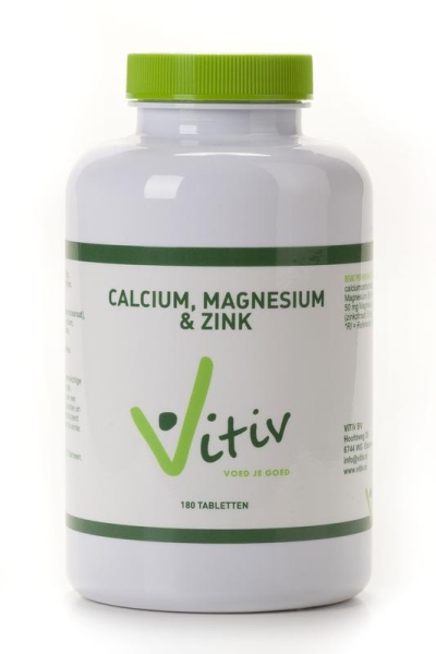 Foto van Vitiv calcium magnesium & zink 180tb via drogist