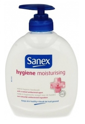 Foto van Sanex hygiene moisturizing handzeep 300ml via drogist