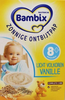Bambix ontbijtpap volkoren vanille 8m 250g  drogist