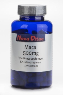 Foto van Nova vitae maca 500 mg 100ca via drogist
