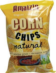 Foto van Amaizin corn chips natural bio 10 x 150g via drogist