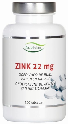 Foto van Nutrivian zink methionine 22 mg 100tab via drogist