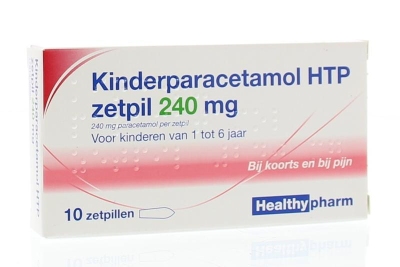 Foto van Healthypharm paracetamol zetpil 240mg 10zp via drogist
