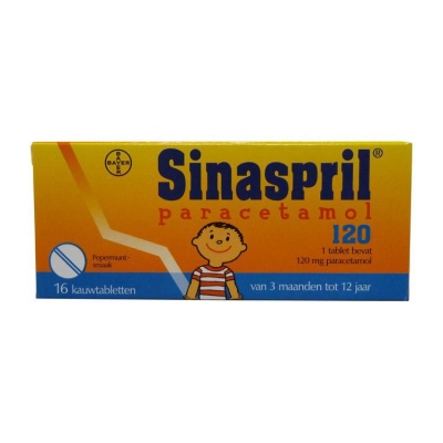 Foto van Sinaspril paracetamol 120 16tab via drogist