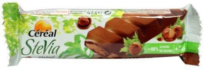 Foto van Cereal chocolade reep praline stevia 42g via drogist