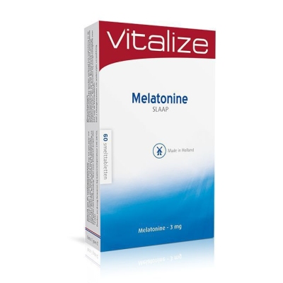 Foto van Vitalize products melatonine slaap 3mg pure melatonine 60tab via drogist